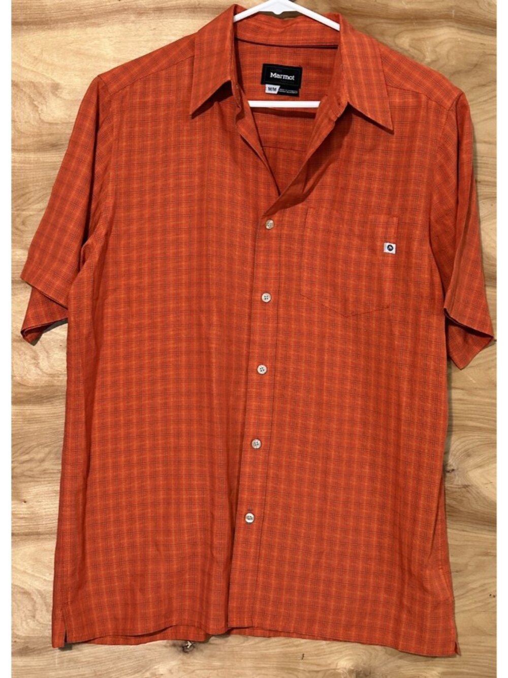 MARMOT Men M Button Shirt Eldridge UPF Sun TRAVEL Hiking QUICK Dry Pocket